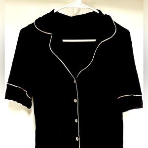 Adore Me Black Button-Up Pajama Set